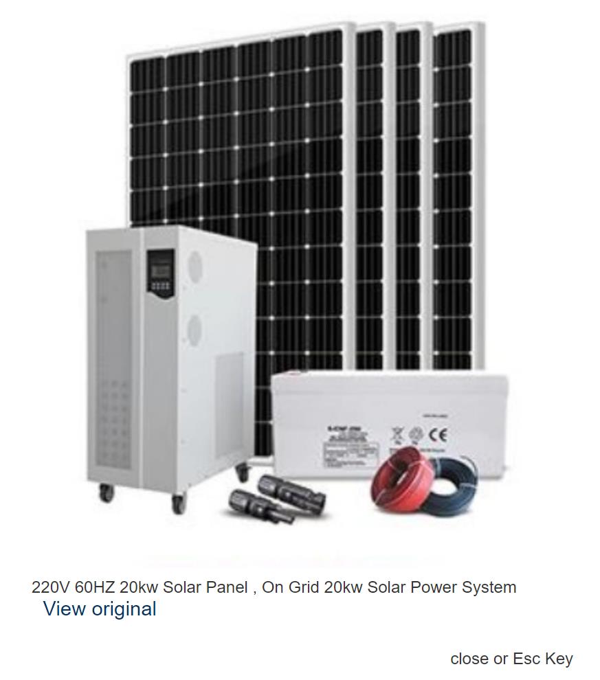 220V 60HZ 20kw太阳能电池板，并网20kw太阳能发电系统