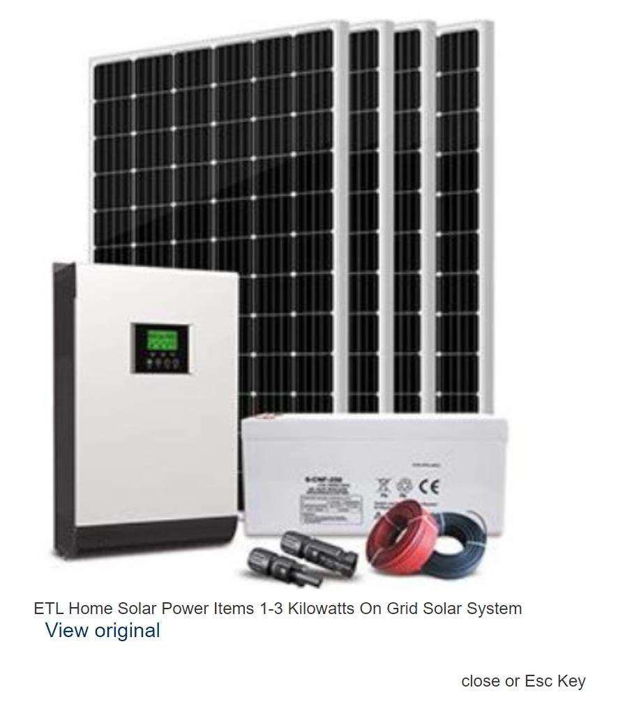 ETL家用太阳能发电项目1-3千瓦并网太阳能系统